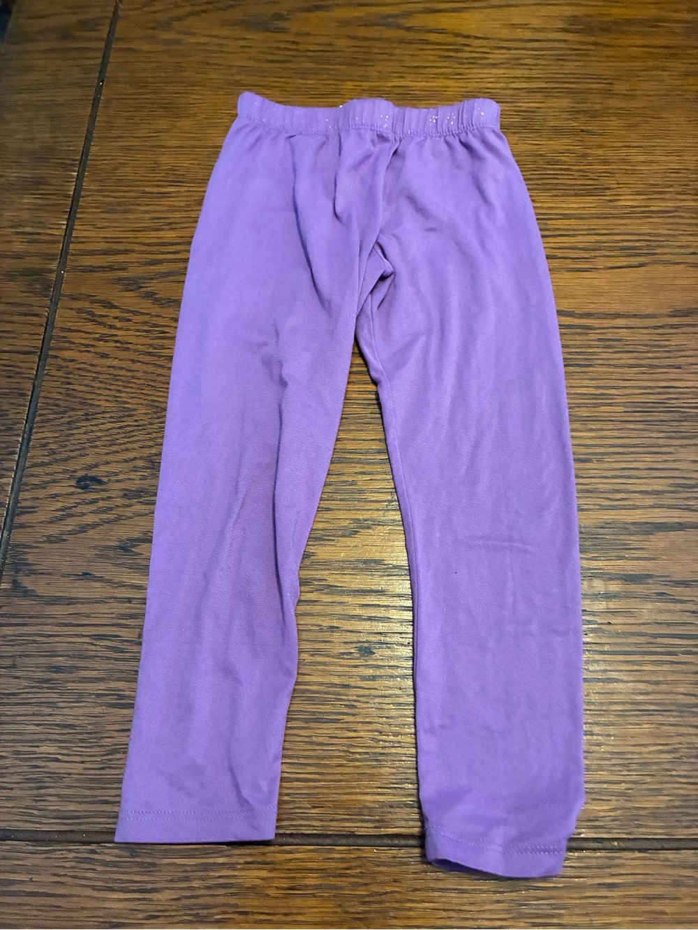 Girls Elastic-Waist Purple Leggings